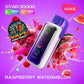 Vozol Star 20000 Puffs Raspberry Watermelon vape with juicy fruit splash background