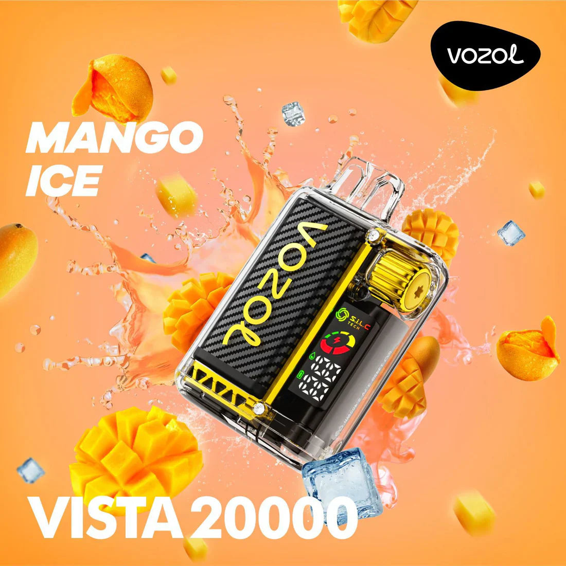 Vozol Vista 20000 puffs disposable vape, Mango Ice flavor, device only.
