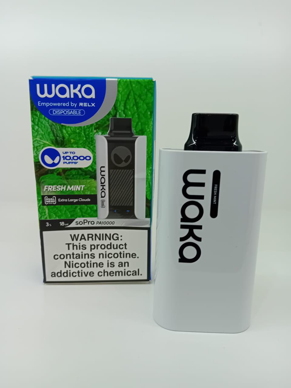 WAKA Fresh Mint disposable vape 10000 puffs with box and device 2