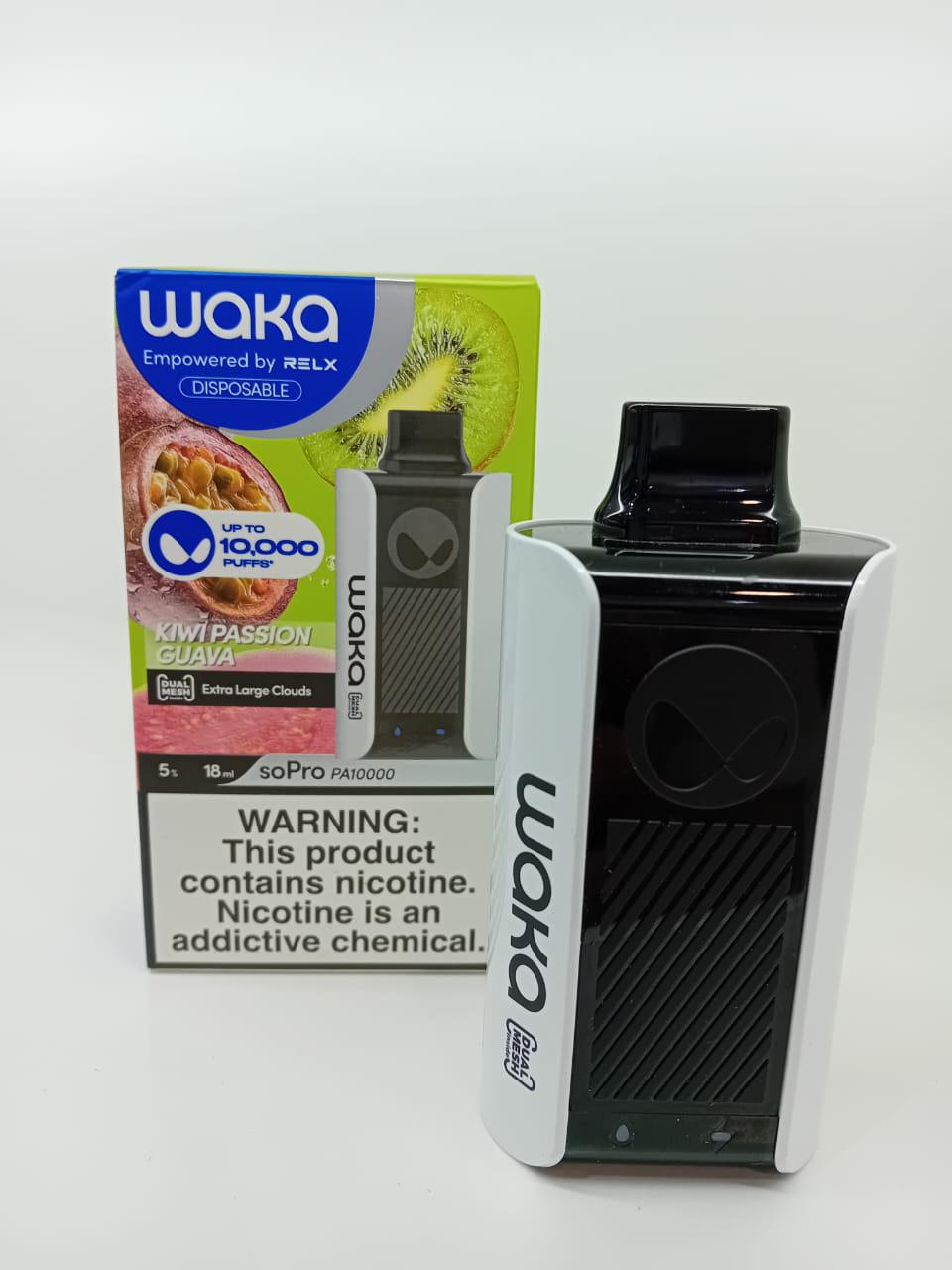 WAKA Kiwi Passion Guava disposable vape 10000 puffs with box and device