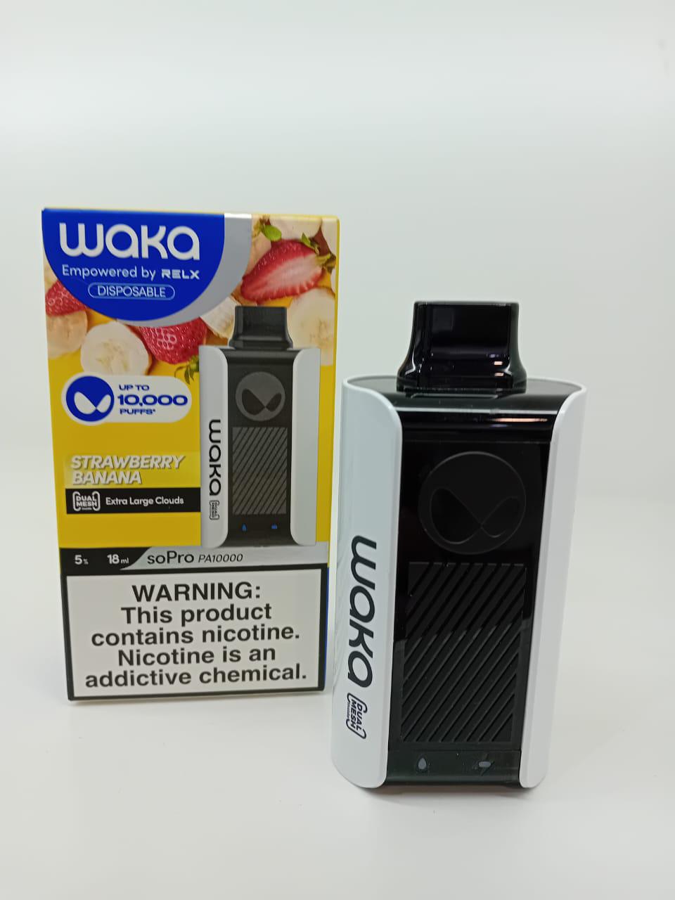 WAKA Strawberry Banana disposable vape 10000 puffs with box and device 2