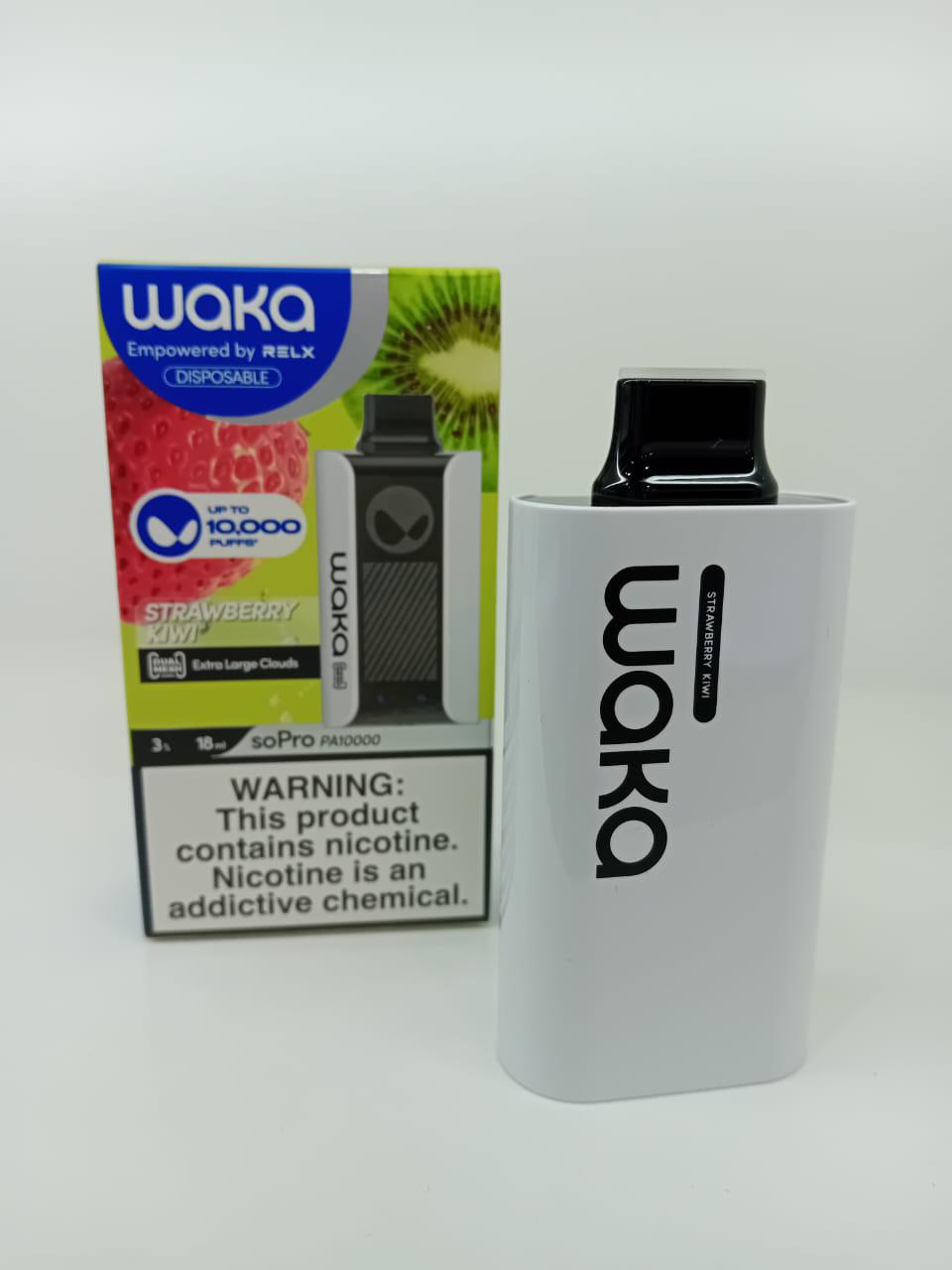 WAKA Strawberry Kiwi disposable vape 10000 puffs with box and device