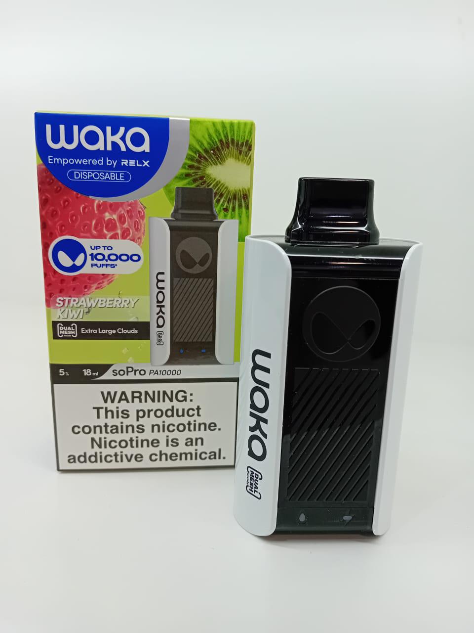 WAKA Strawberry Kiwi disposable vape 10000 puffs with box and device 2