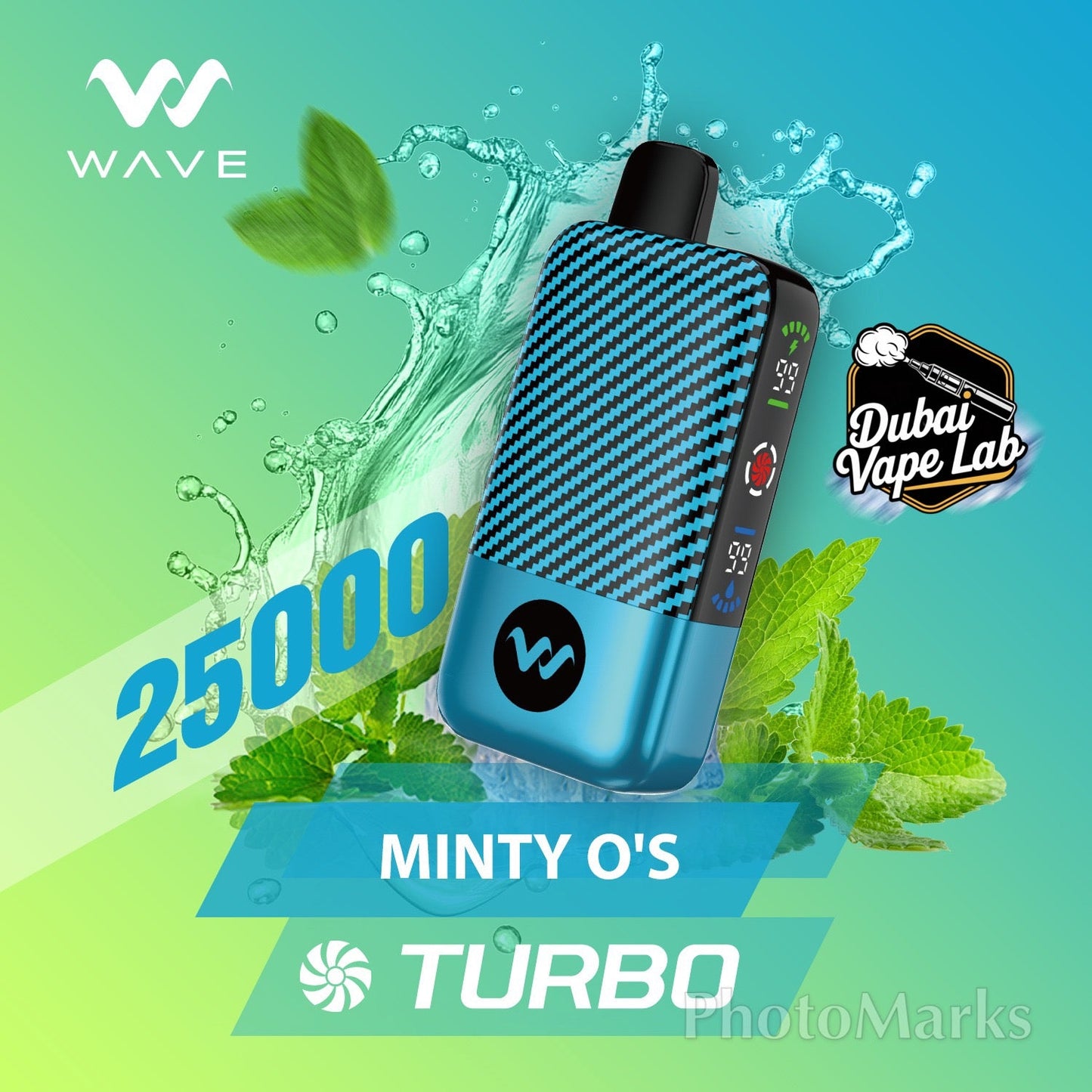 WAVE 25,000 puffs disposable vape with Minty O's flavor.
