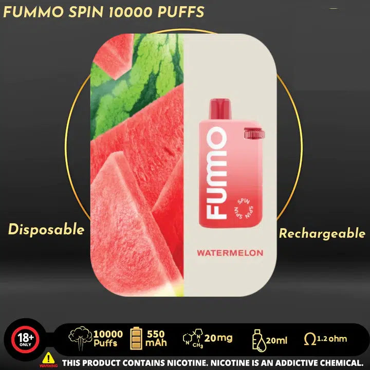 Watermelon FUMMO Spin 10000 puffs disposable rechargeable vape