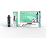 Yuoto Digi 15000 puffs disposable vape, Coconut Melon flavor, box and device.