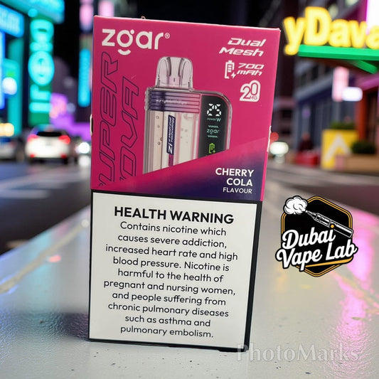 Zgar Super Nova disposable vape with Cherry Cola flavor.
