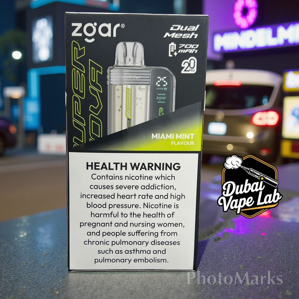 Zgar Super Nova disposable vape with Miami Mint flavor.
