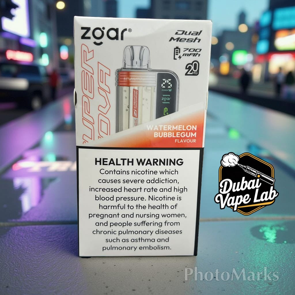 Zgar Super Nova disposable vape with Watermelon Bubblegum flavor.

