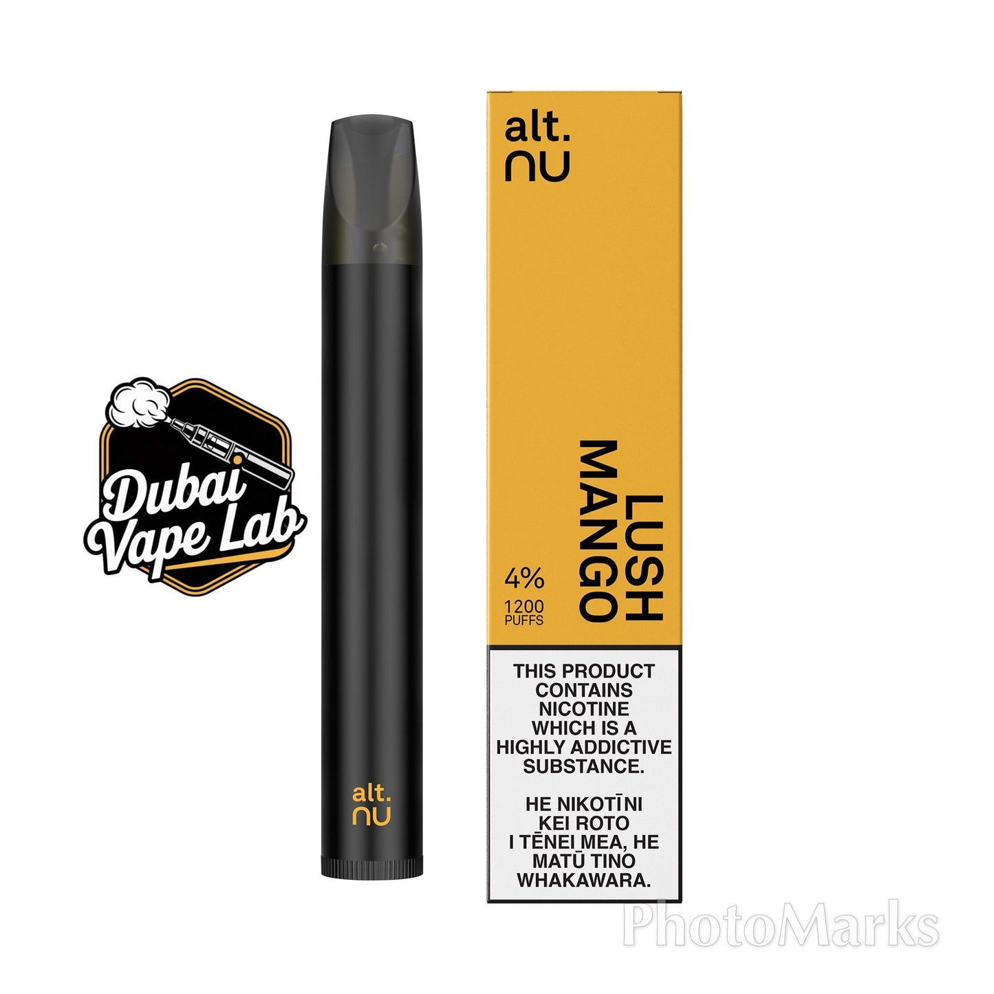 alt. nu 1200 puffs disposable vape with Lush Mango flavor.
