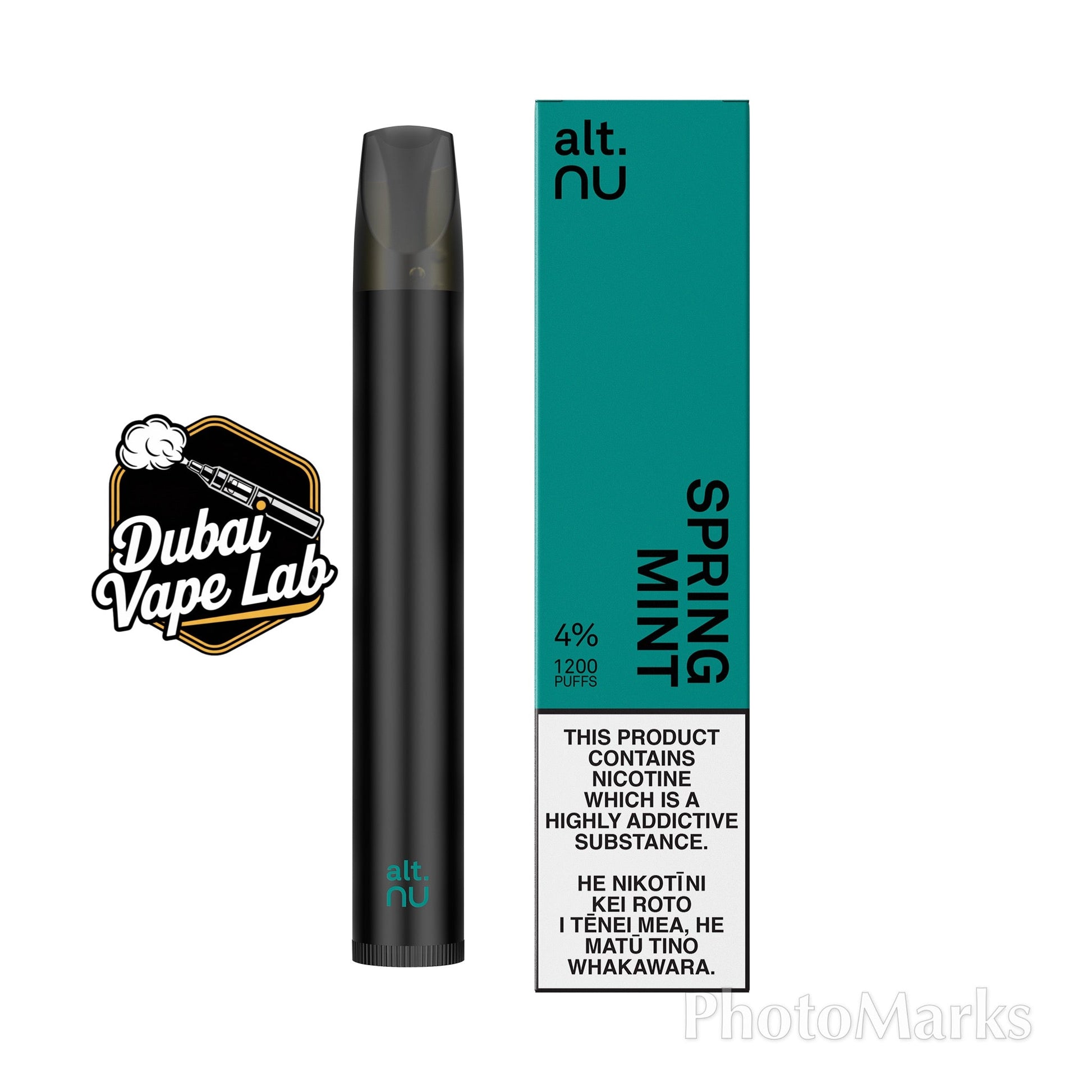 alt. nu 1200 puffs disposable vape with Spring Mint flavor.

